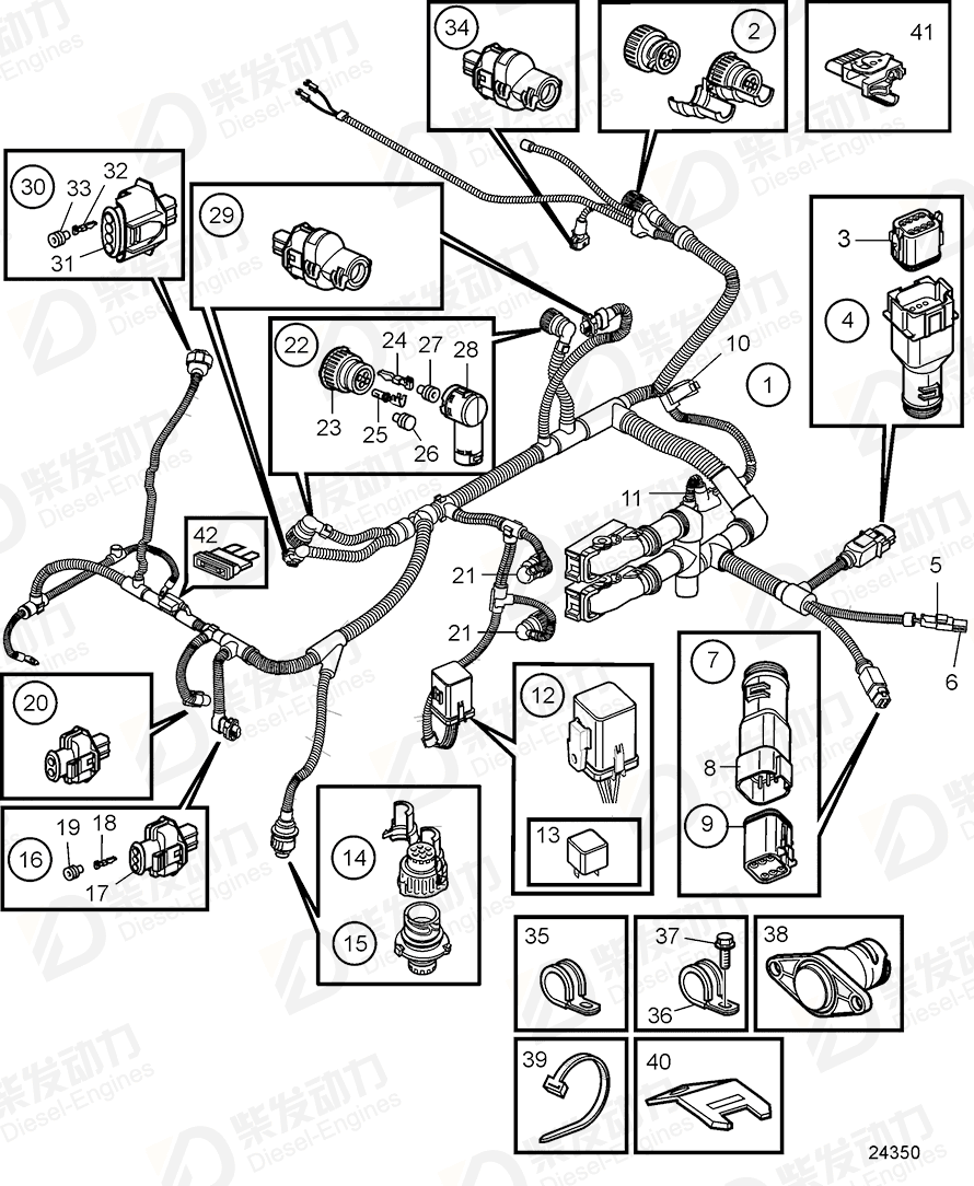 VOLVO Cable harness 21474580 Drawing VOLVO Cable harness 21474580 Drawing